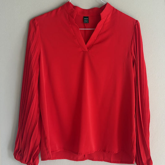 SHEIN Blusa Rojo Manga Larga