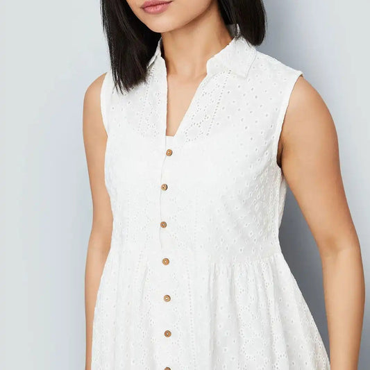 Stradivarius Vestido Lace Blanco