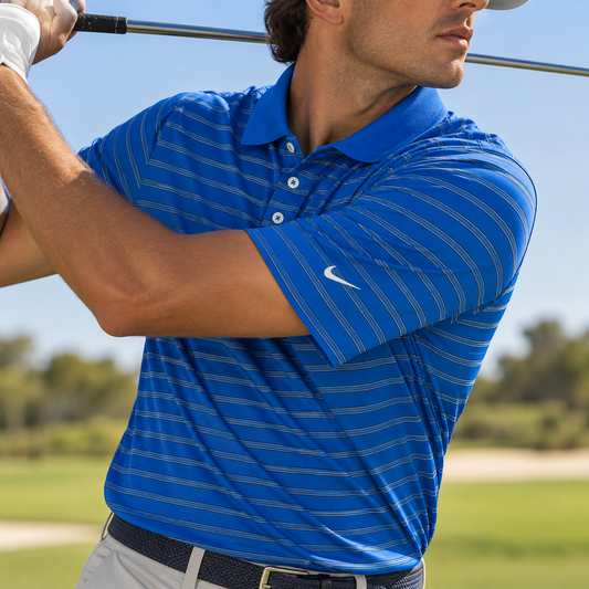 Nike Polo Dri-Fit Azul Rayas Hombre (L)