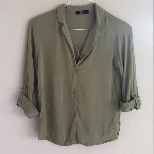 Bershka Blusa Verde Oliva