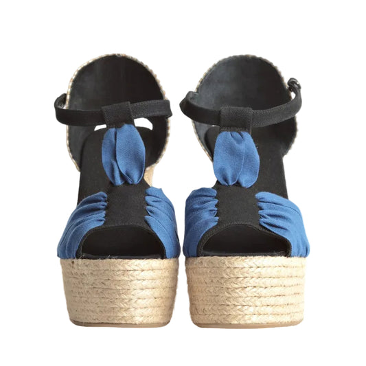Castañer Tacones Espadrilles Azul/Negro (37W)