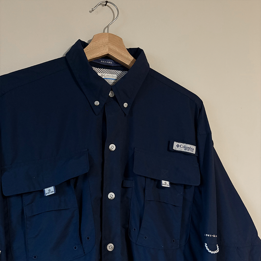 Columbia Camisa PFG Bahama Azul Marino Hombre (M)