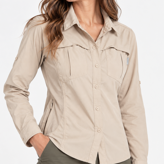 Columbia Camisa Omni-Shade Beige Mujer (L)