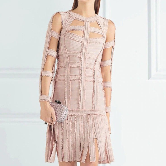 Vestido Bandage Rosa Pálido