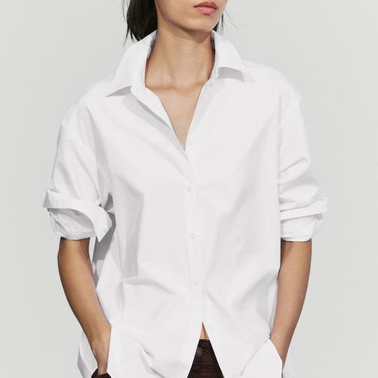 Zara Camisa Blanca Oxford Mujer (L)
