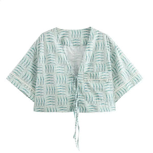 Zara Tie-Up Top de Peces NUEVO