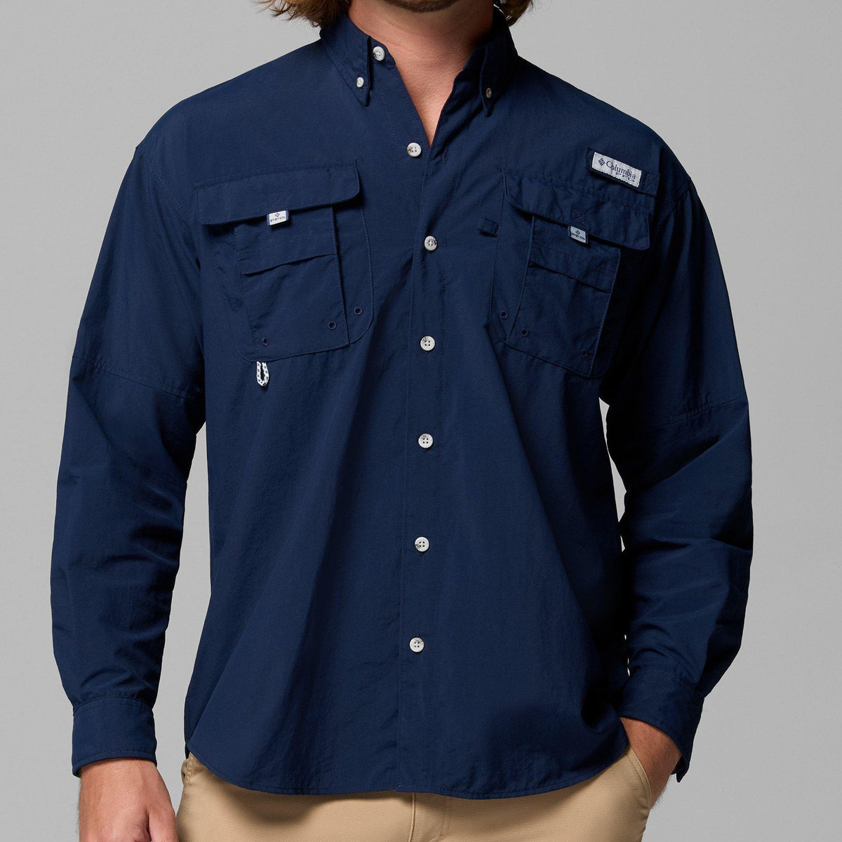 Columbia Camisa PFG Bahama Azul Marino Hombre (M)