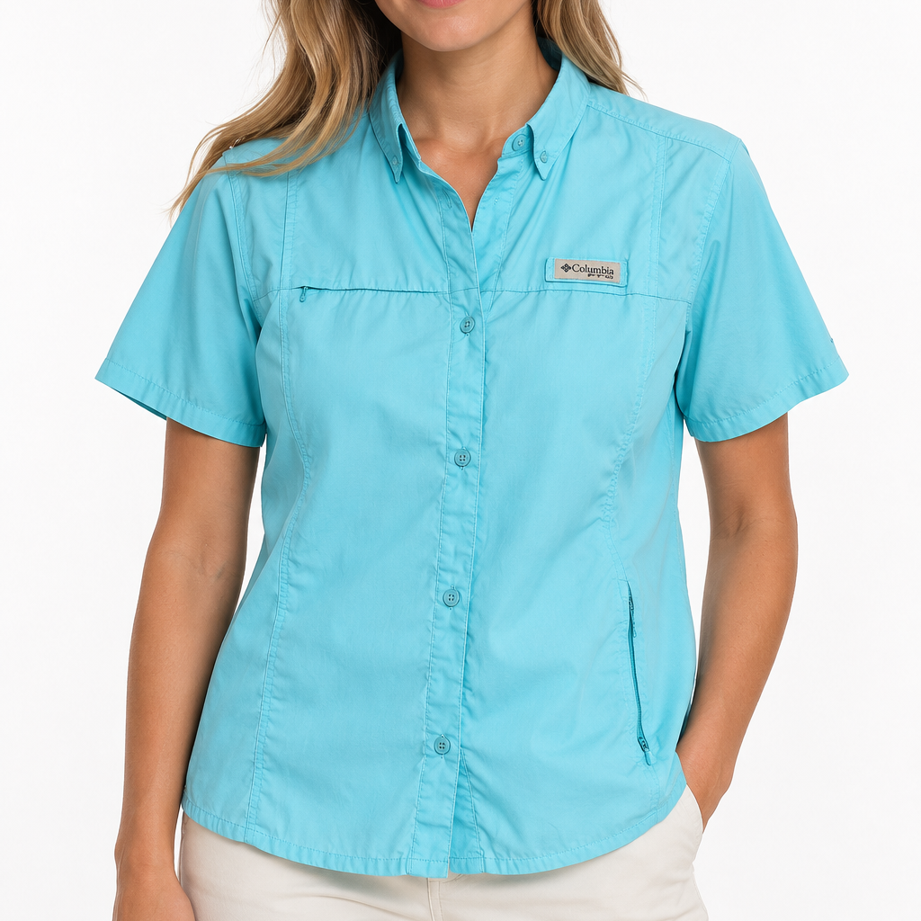 Columbia Camisa PFG Bahama Azul Claro Mujer (M)