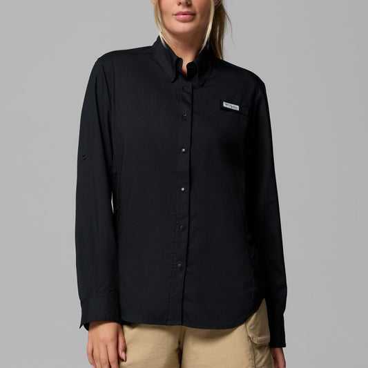 Columbia Camisa PFG Tamiami Negro Mujer (M)