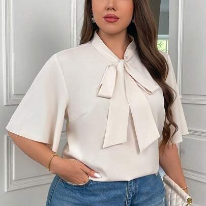 SHEIN Blusa Satinada Beige