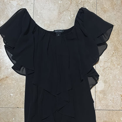 Black House White Market Blusa Chiffon Negra