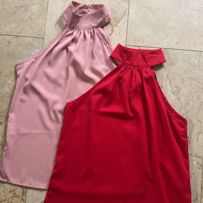 SHEIN Blusa de Cuello Rosa