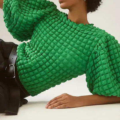 Anthropologie Blusa Texturizada Verde