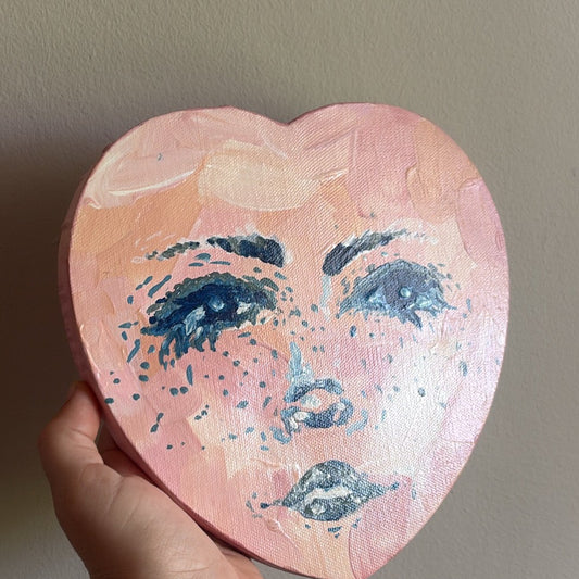 Obra Pintada a Mano en Canvas Corazón