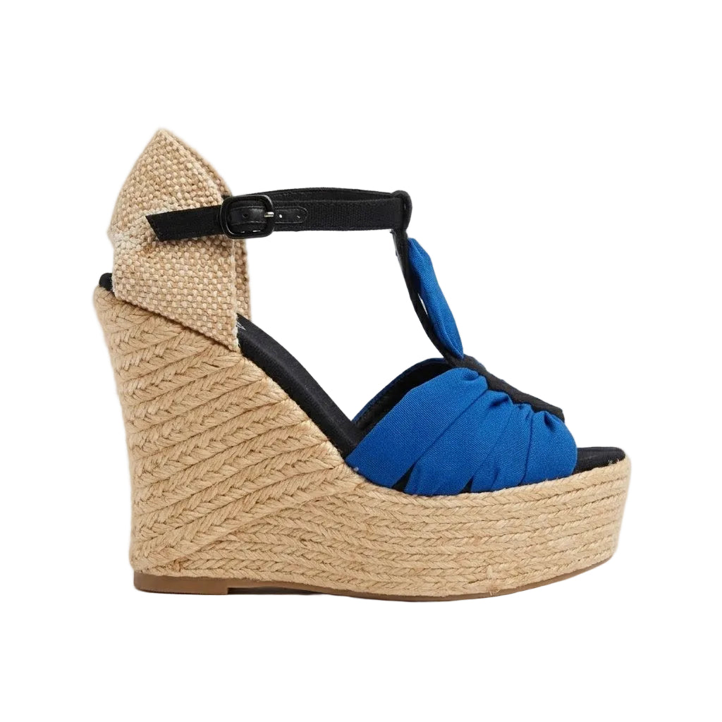 Castañer Tacones Espadrilles Azul/Negro (37W)