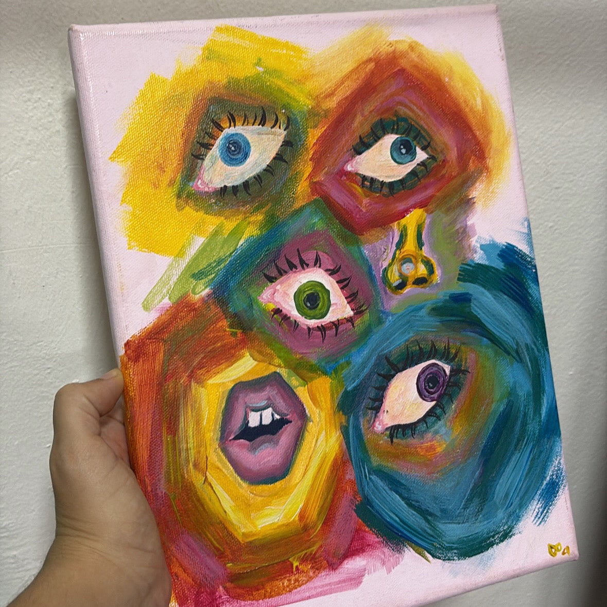 Obra Pintada a Mano en Canvas Rectangular