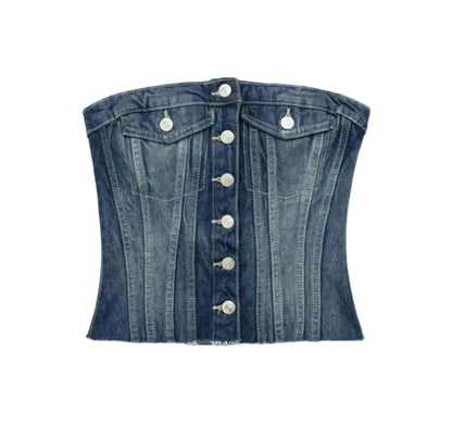 Zara Corset Top Denim (M)