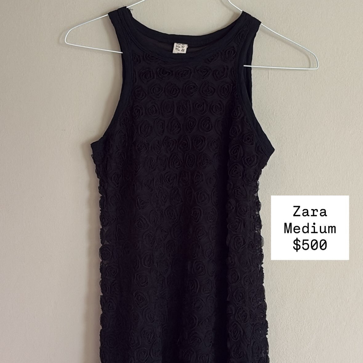 Zara Vestido Negro Floral