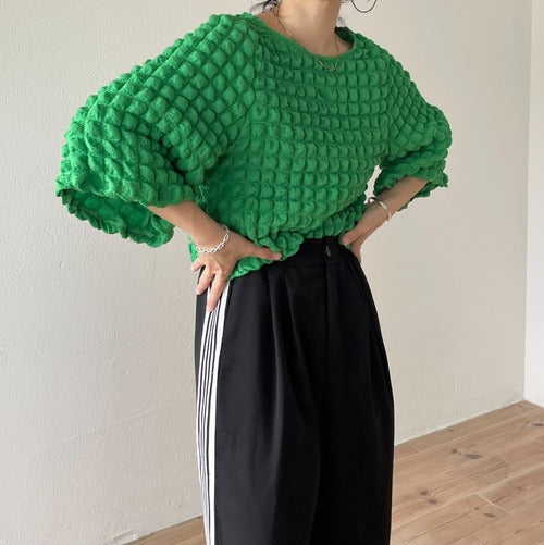 Anthropologie Blusa Texturizada Verde