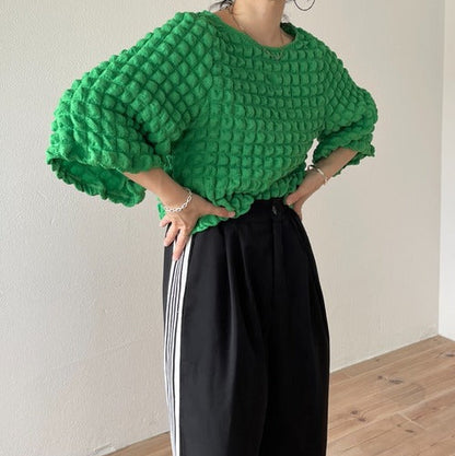 Anthropologie Blusa Texturizada Verde