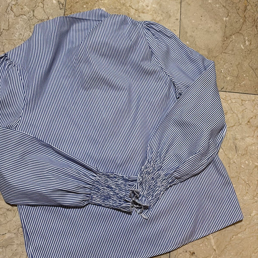 SHEIN Blusa de Rayas Manga Larga