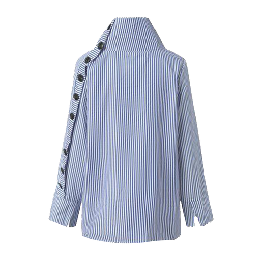 SHEIN Blusa Rayas Azul Blanco