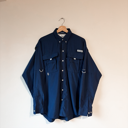 Columbia Camisa PFG Bahama Azul Marino Hombre (M)