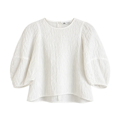 Zara Blusa Barrel Blanca