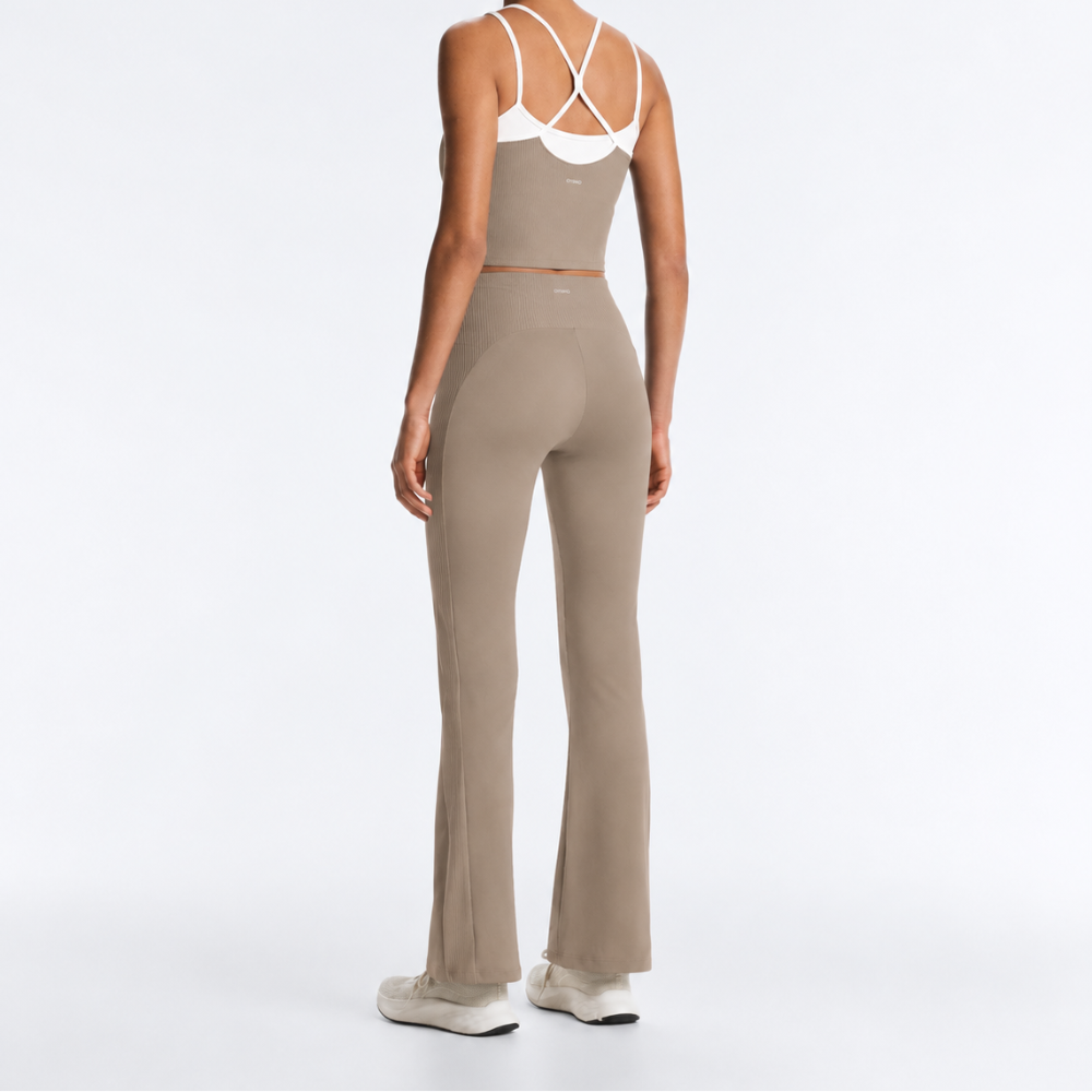 Oysho High-rise Comfortlux Rib Flare Trousers