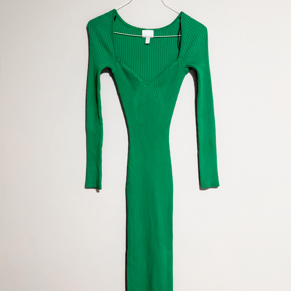 H&M Vestido Midi Verde