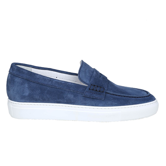 Doucal’s Classic Blue Suede Slip-On Loafers