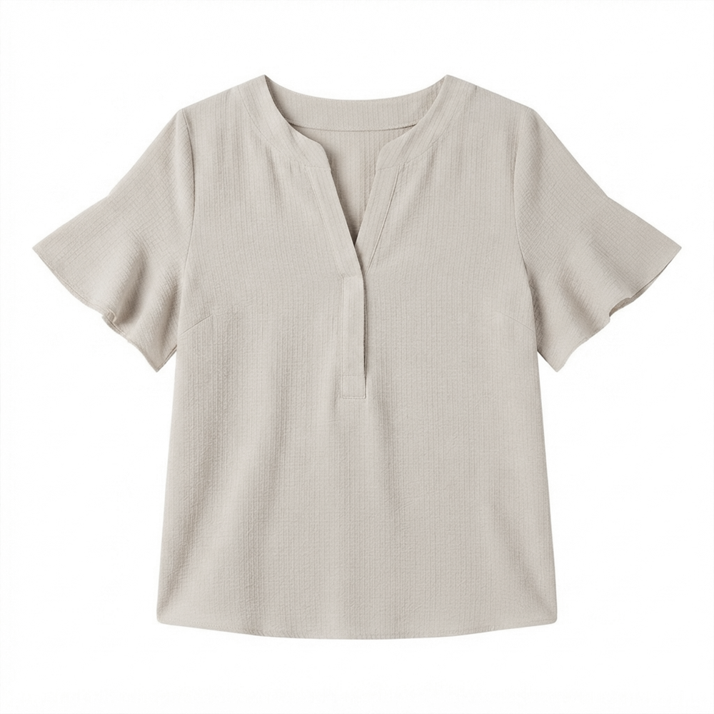 SHEIN Blusa Beige con Vuelos