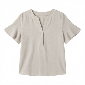 SHEIN Blusa Beige con Vuelos