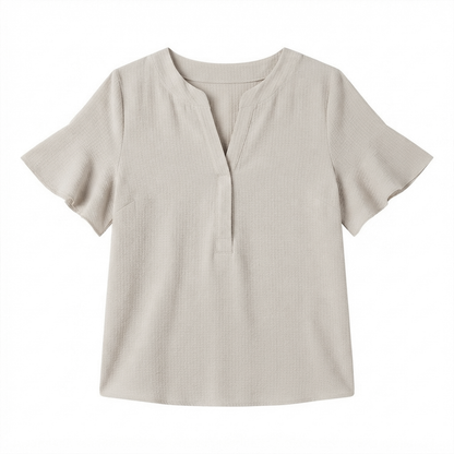 SHEIN Blusa Beige con Vuelos