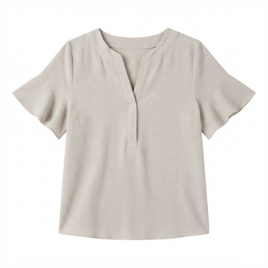 SHEIN Blusa Beige con Vuelos