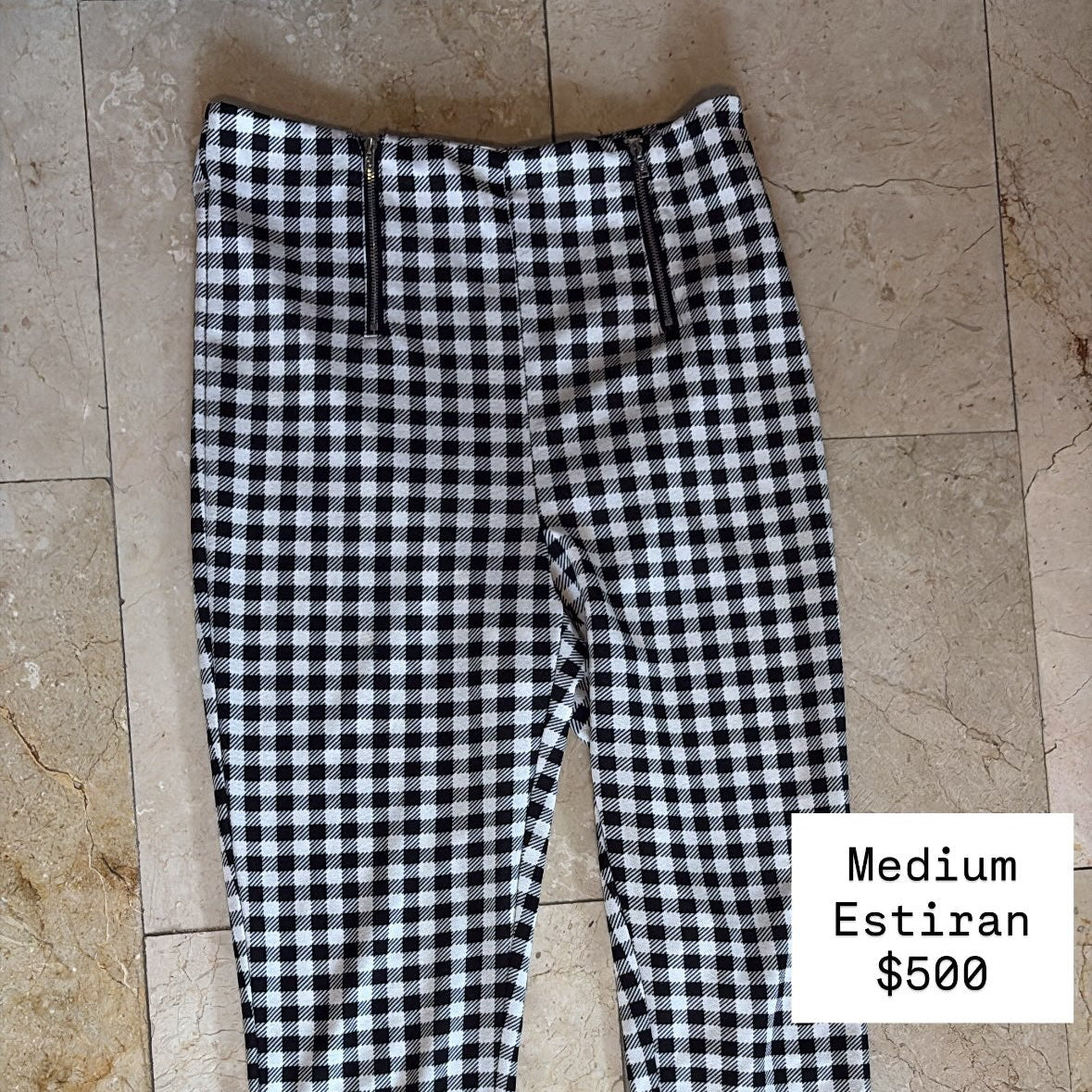SHEIN Pantalones Cuadros con Zippers