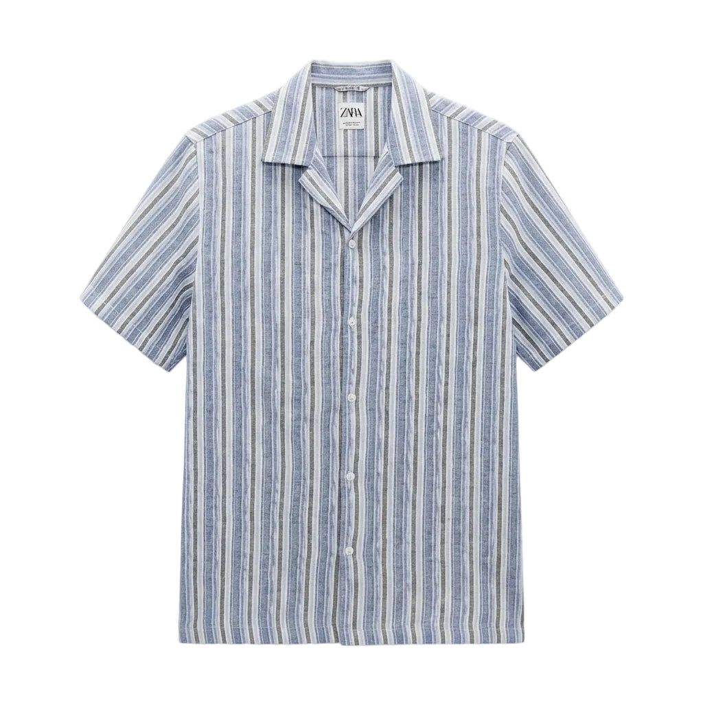 Zara Camisa Lino Azul (S)