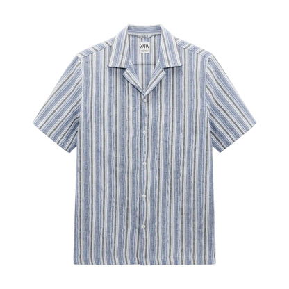 Zara Camisa Lino Azul (S)