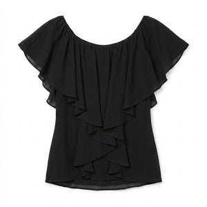 Black House White Market Blusa Chiffon Negra