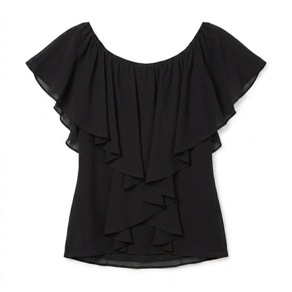 Black House White Market Blusa Chiffon Negra