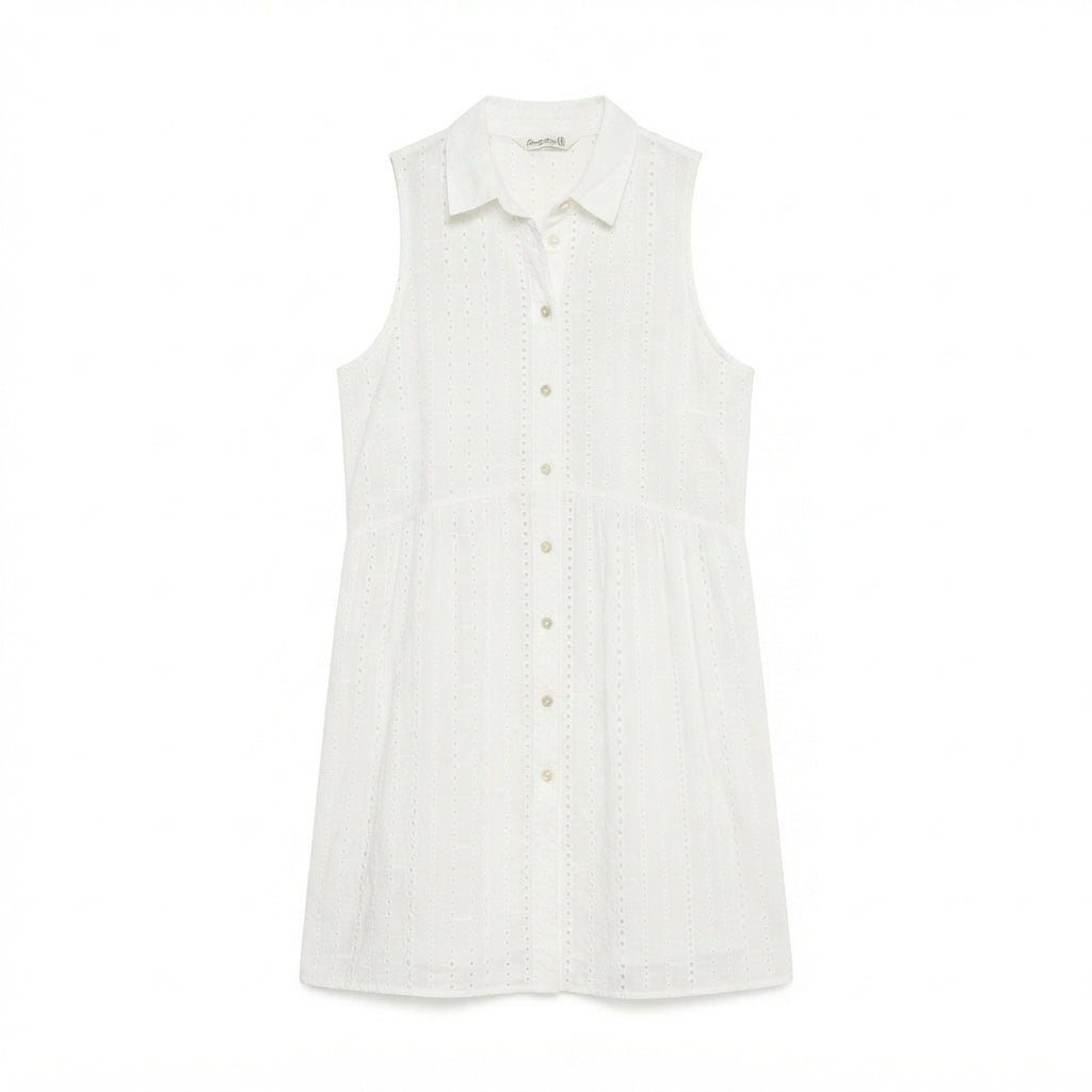Stradivarius Vestido Lace Blanco