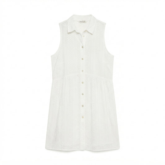 Stradivarius Vestido Lace Blanco