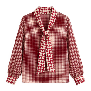 SHEIN Blusa de Cuadros Manga Larga