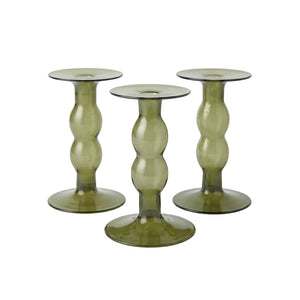 Porta Velas Decorativos de Cristal Verde