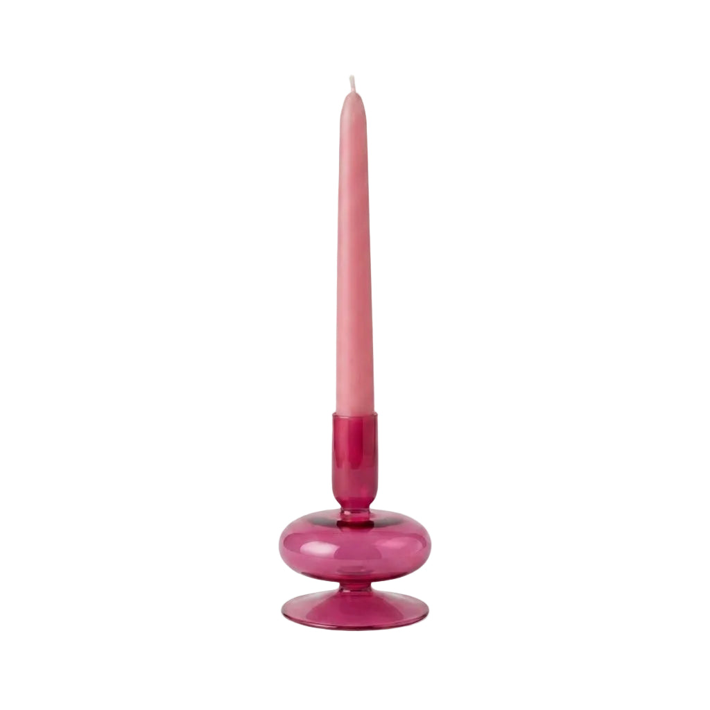 Porta-velas y Vela Rosada