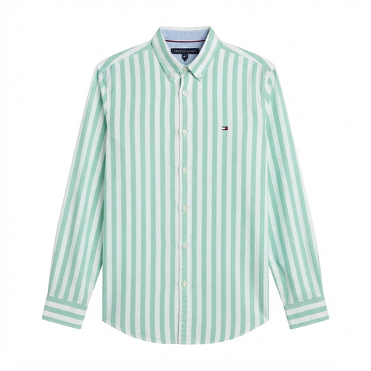 Tommy Hilfiger Camisa Rayas Verdes (L)