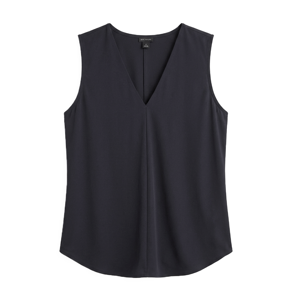 Ann Taylor Blusa Negra sin Mangas