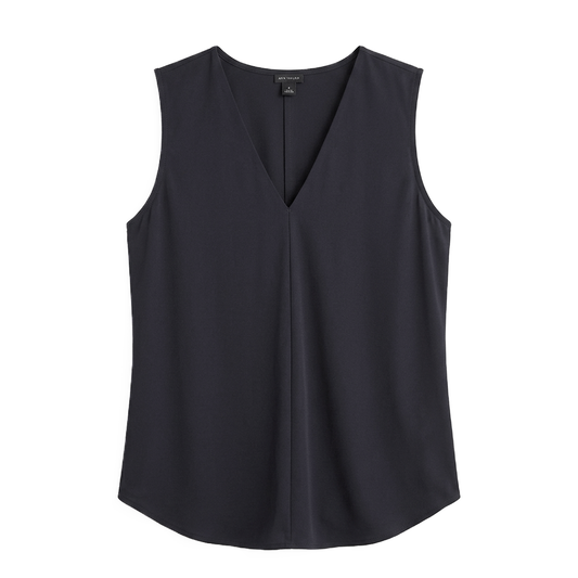 Ann Taylor Blusa Negra sin Mangas