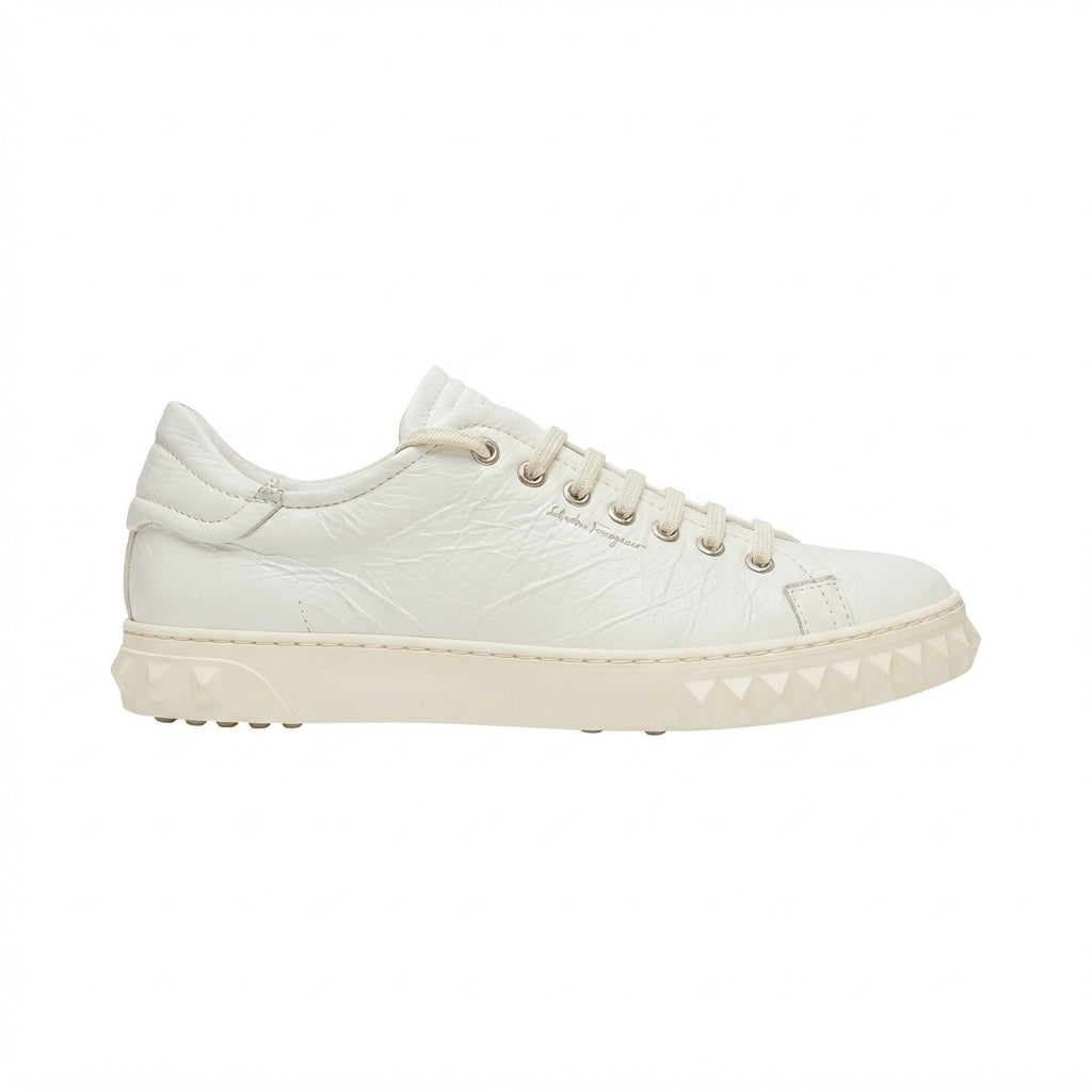 Salvatore Ferragamo Cube Eco Deerskin Distressed Sneaker