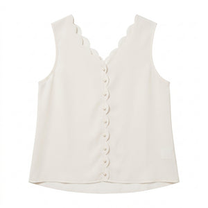 SHEIN Blusa Beige con Perlas